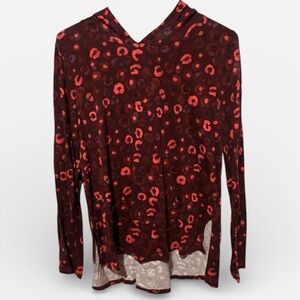 5/$25 Cato leopard print high low hoodie